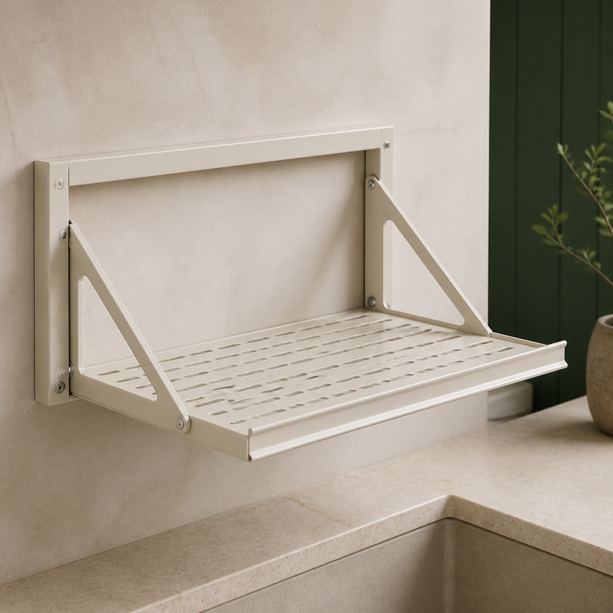 Fold-Down Dish Drying Rack