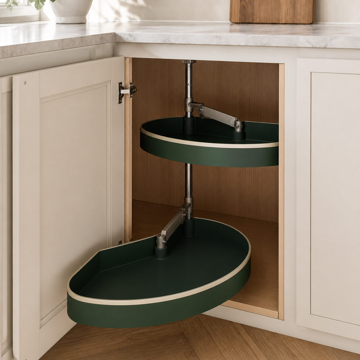 Swing-Out Corner Cabinet Organizer